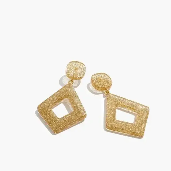 Madewell Glitter Diamond Shaped Statement Earrings - Picture 5 of 6